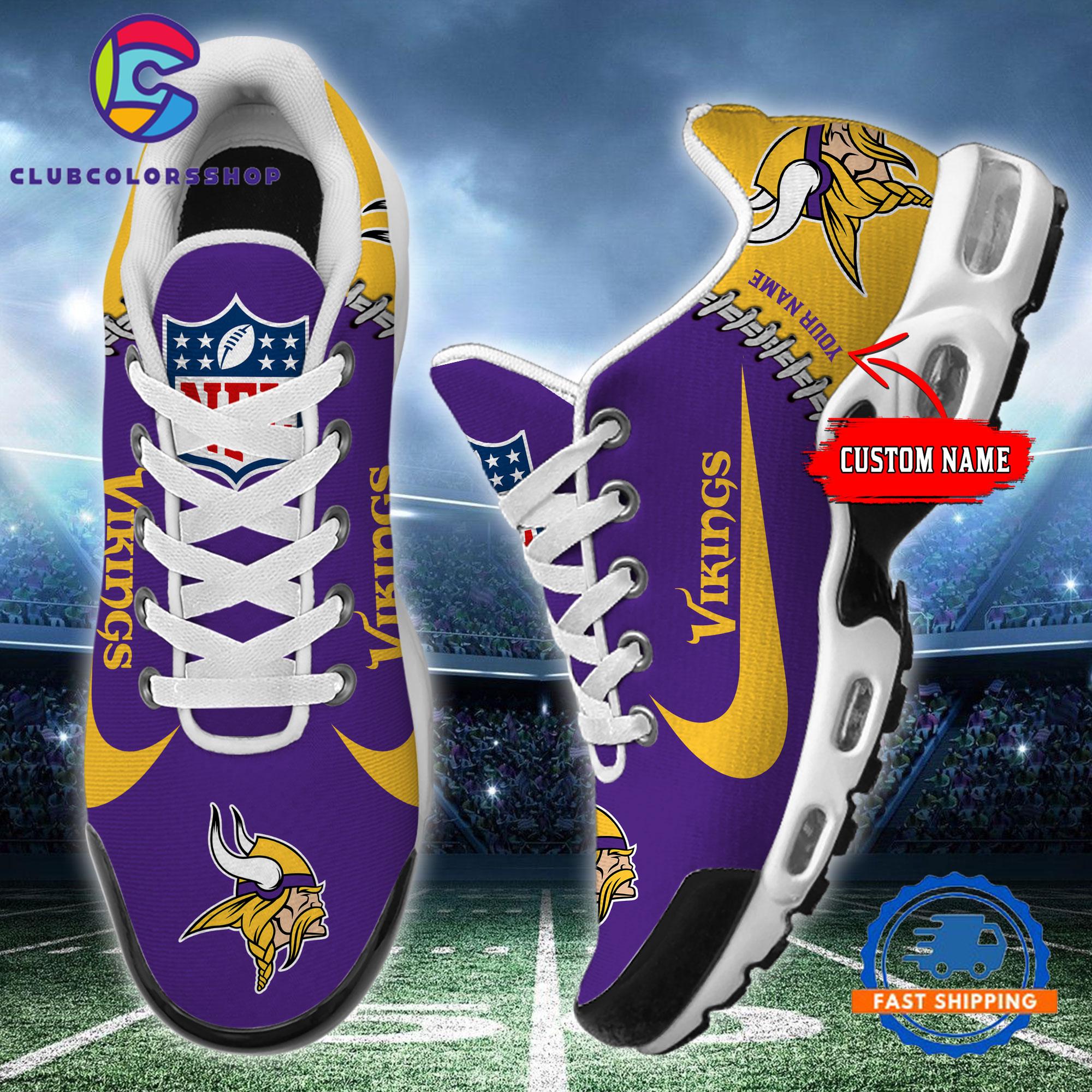 NFL Minnesota Vikings Custom Name Air Max Plus Shoes, Football Team TN Shoes Design