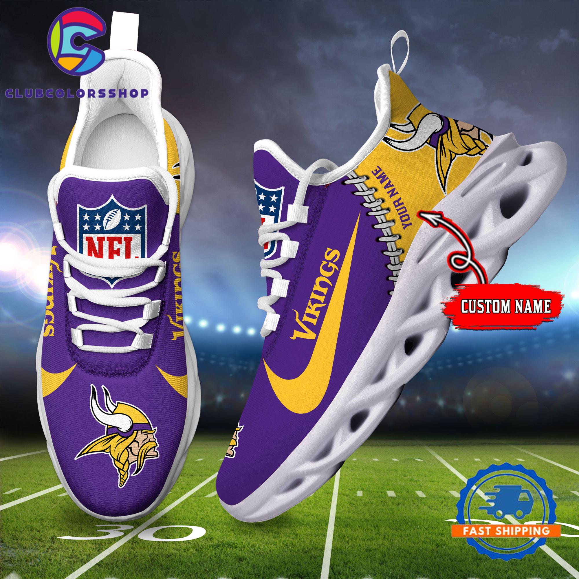 NFL Minnesota Vikings Football Team Custom Name Max Soul Shoes NFL Minnesota Vikings Football Team Custom Name Max Soul Shoes