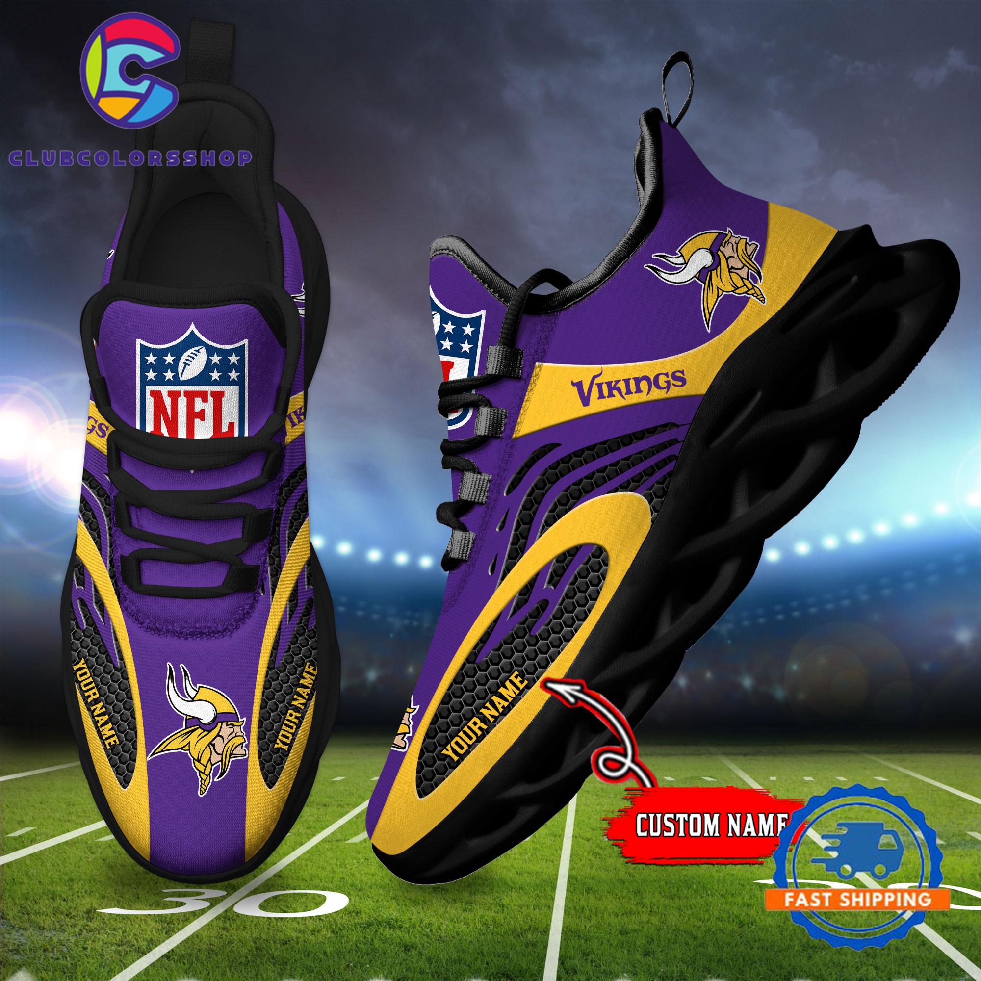 NFL Minnesota Vikings Max Soul Shoes, Football Team Design Sneaker
