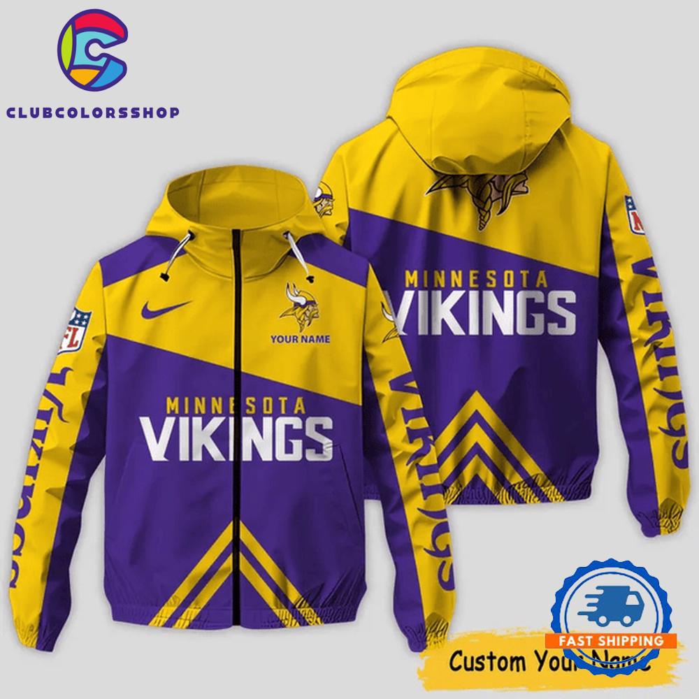 NFL Minnesota Vikings Windbreaker Outdoor Jacket, Football Outdoor Jacket Design