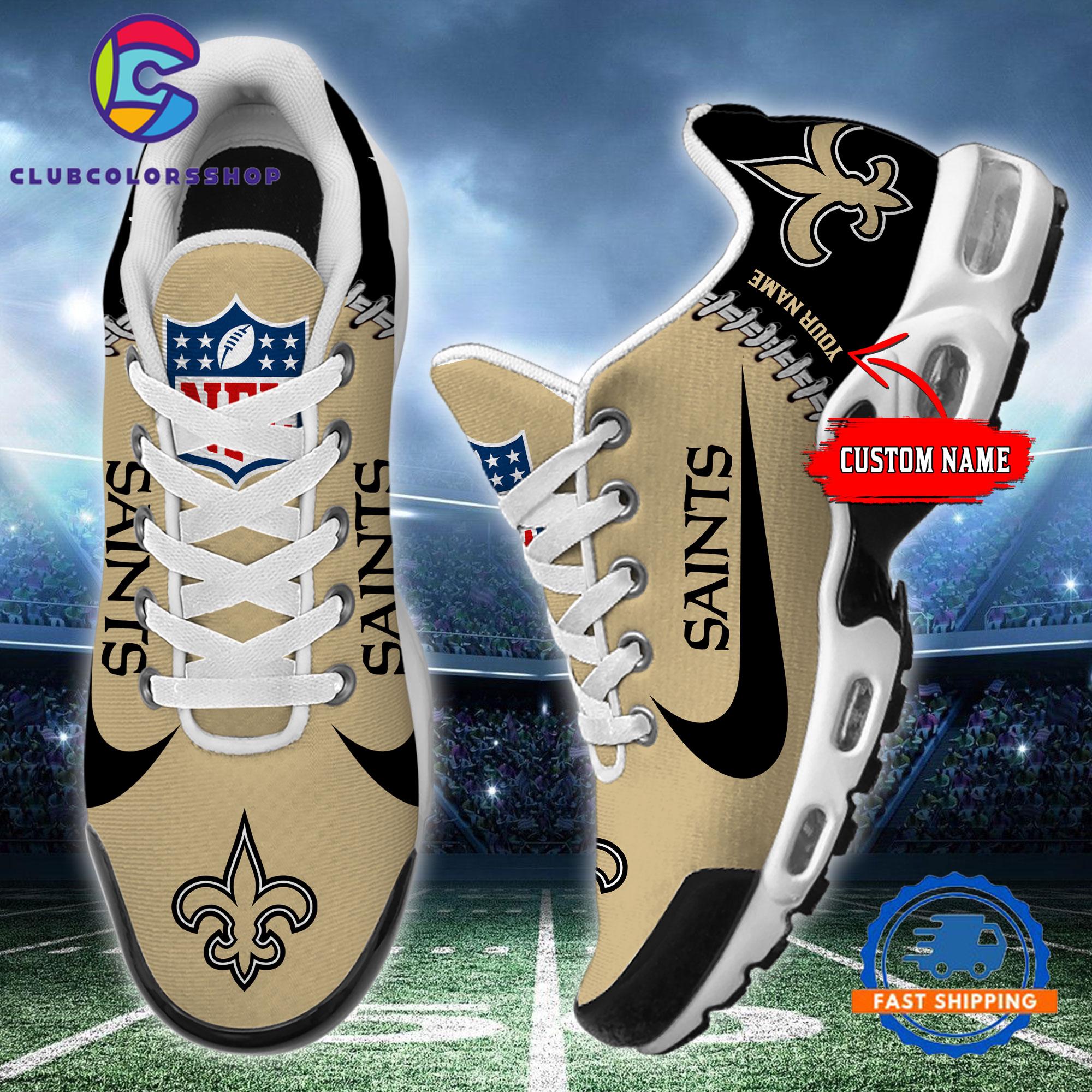 NFL New Orleans Saints Custom Name Air Max Plus Shoes, Football Team TN Shoes Design