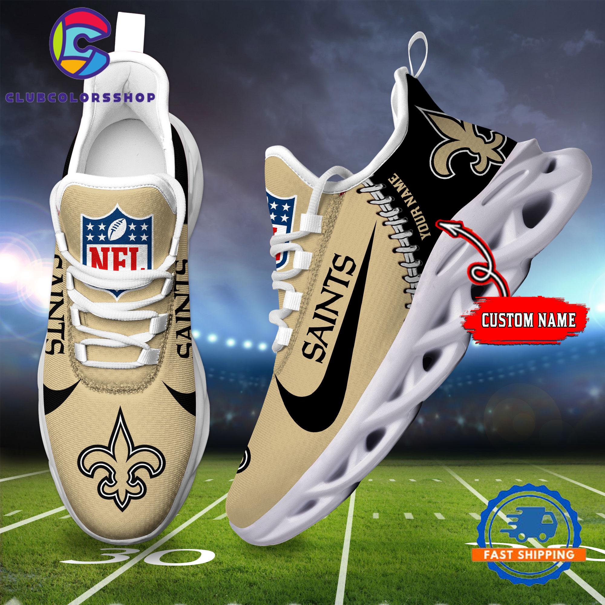 NFL New Orleans Saints Football Team Custom Name Max Soul Shoes NFL New Orleans Saints Football Team Custom Name Max Soul Shoes