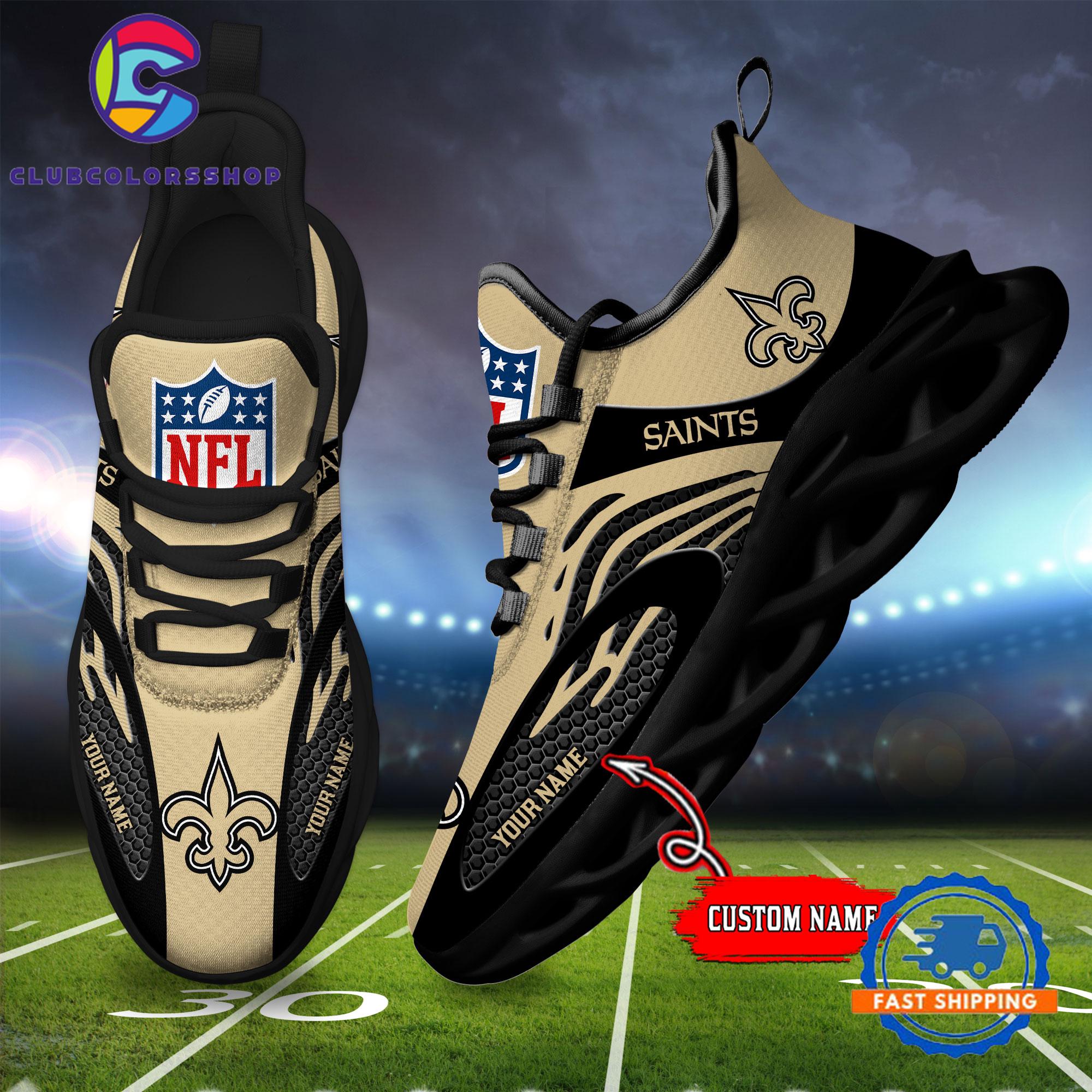NFL New Orleans Saints Max Soul Shoes, Football Team Design Sneaker