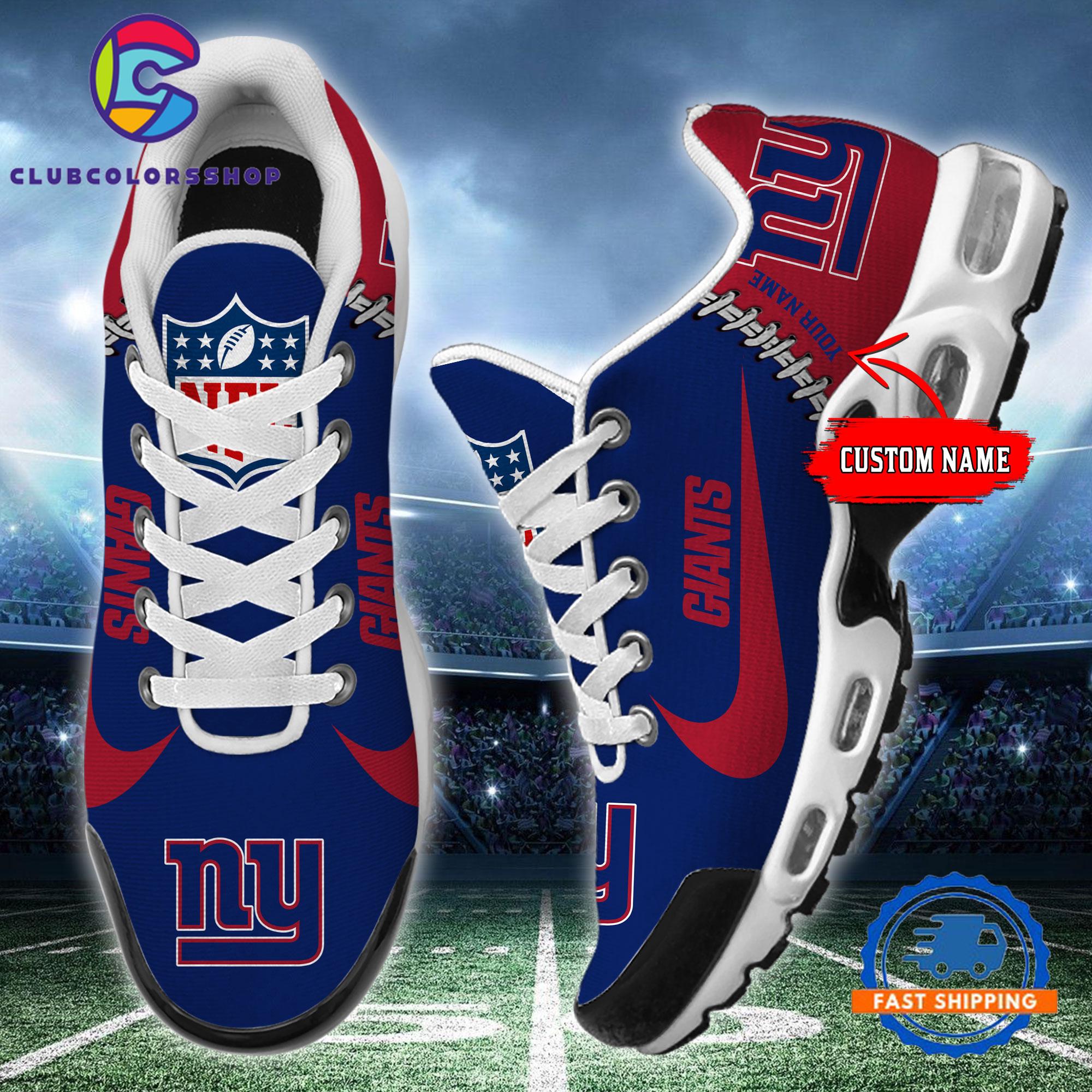 NFL New York Giants Custom Name Air Max Plus Shoes, Football Team TN Shoes Design