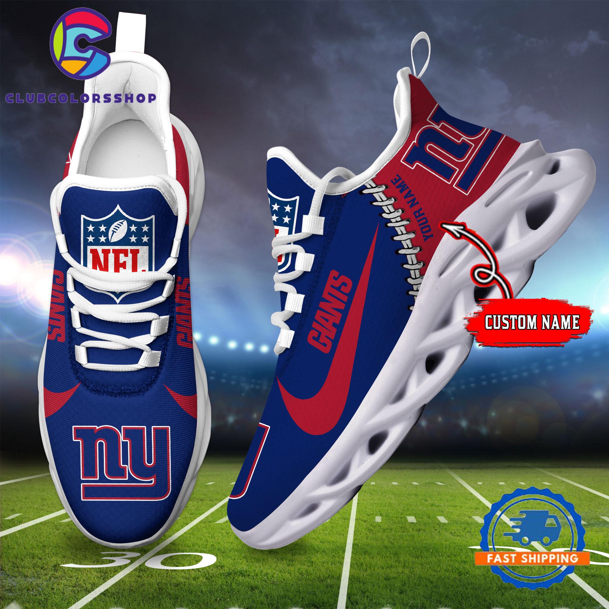 NFL New York Giants Football Team Custom Name Max Soul Shoes NFL New York Giants Football Team Custom Name Max Soul Shoes