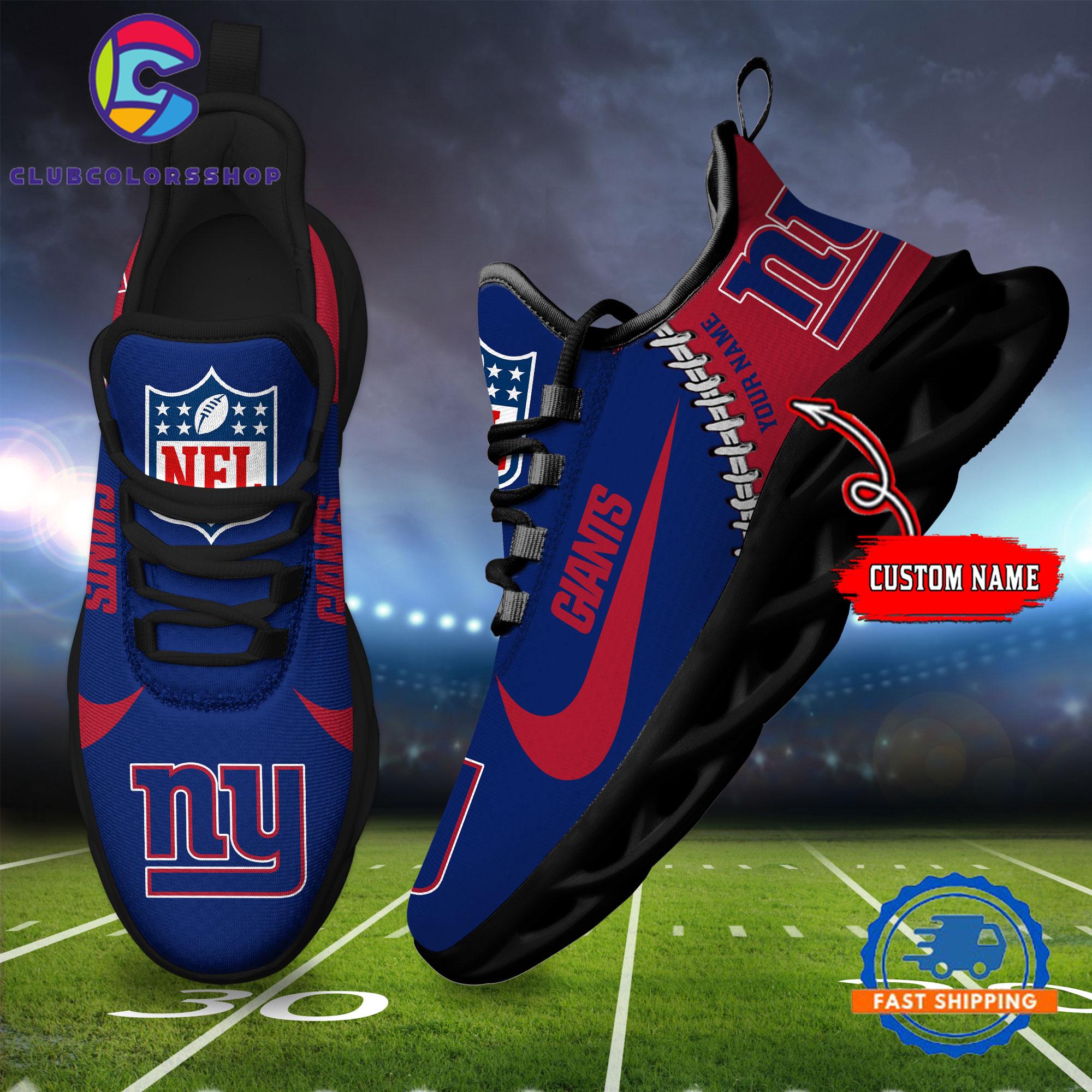 NFL New York Giants Football Team Custom Name Max Soul Shoes