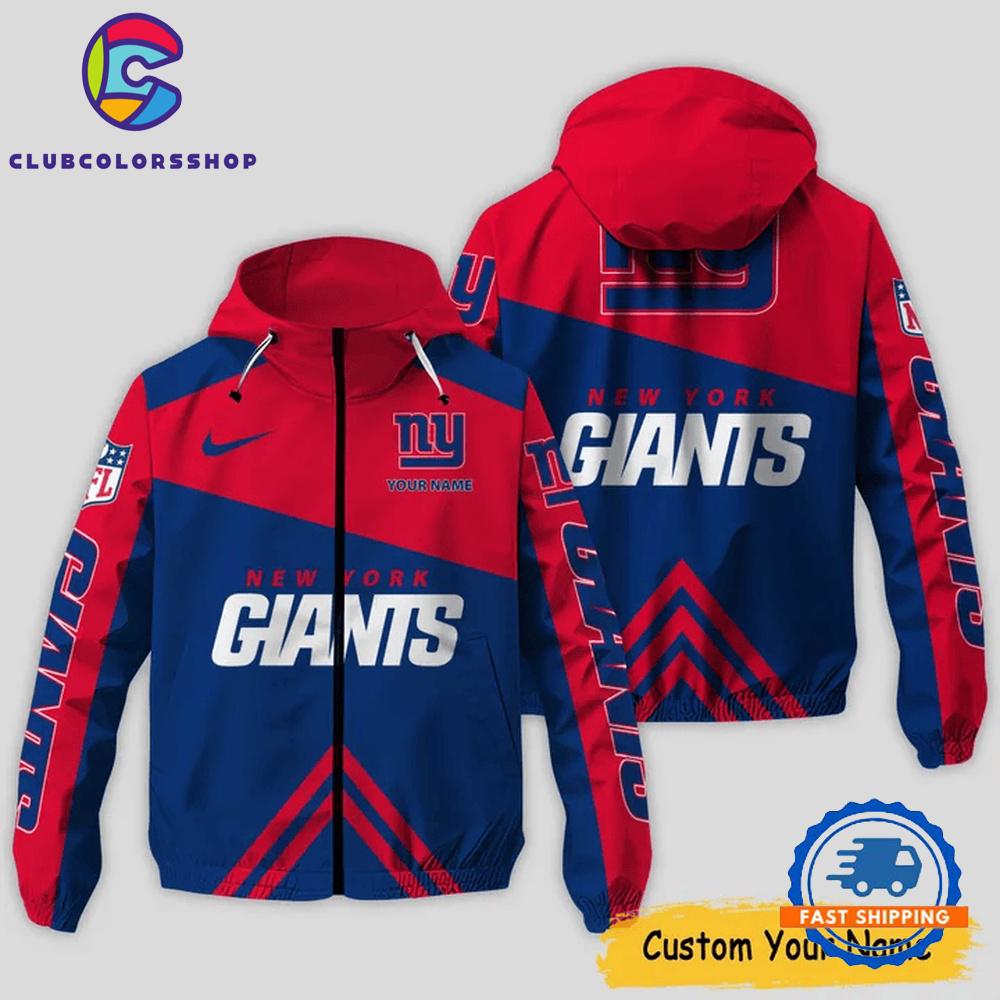 NFL New York Giants Windbreaker Outdoor Jacket, Football Outdoor Jacket Design