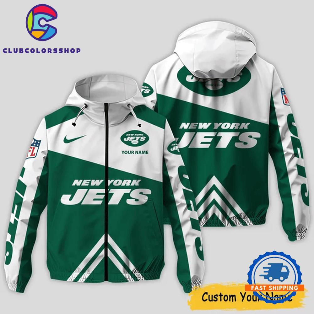 NFL New York Jets Windbreaker Outdoor Jacket, Football Outdoor Jacket Design