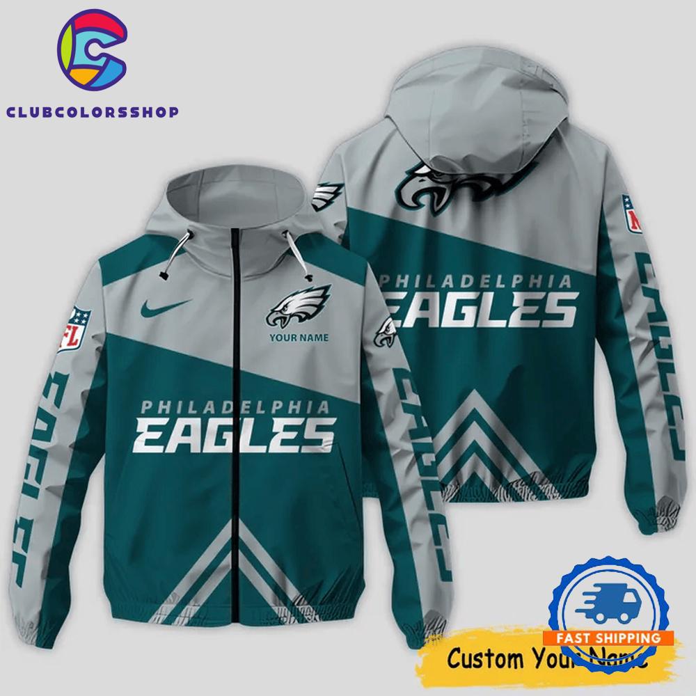 NFL Philadelphia Eagles Windbreaker Outdoor Jacket, Football Outdoor Jacket Design