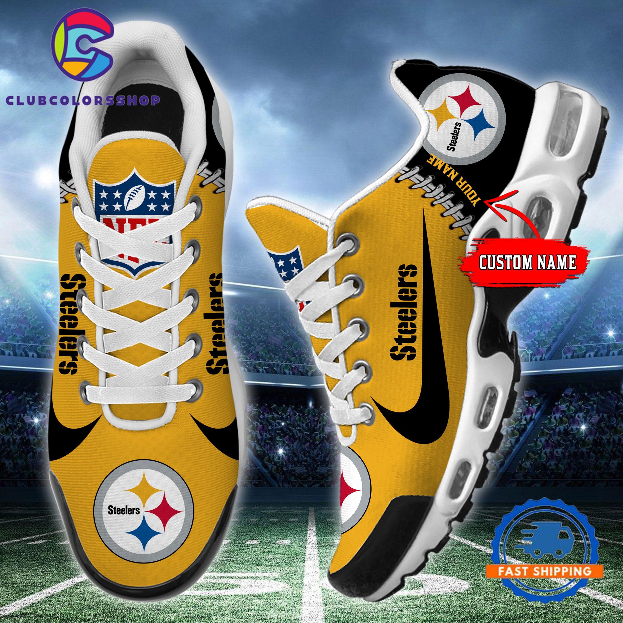 NFL Pittsburgh Steelers Custom Name Air Max Plus Shoes, Football Team TN Shoes Design