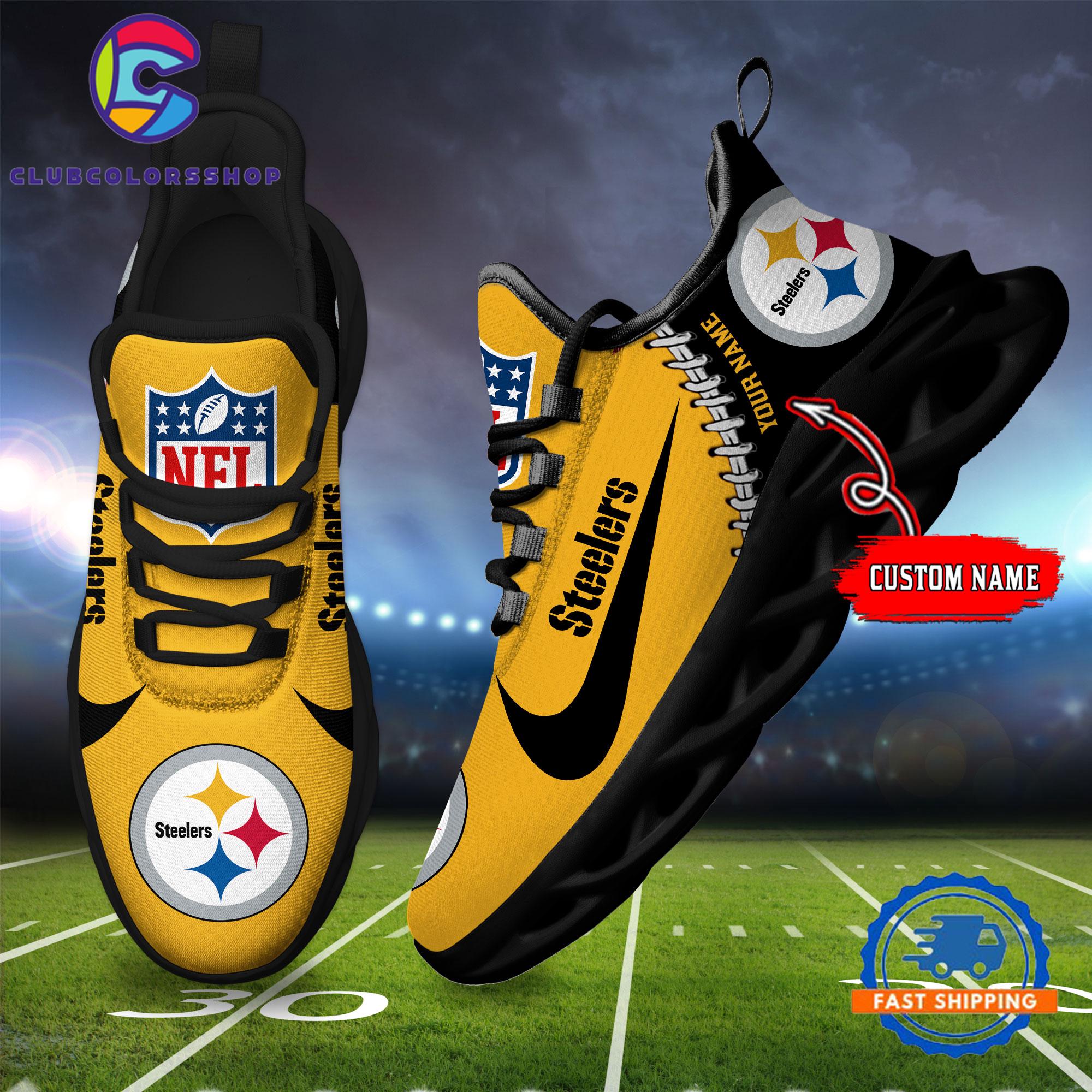 NFL Pittsburgh Steelers Football Team Custom Name Max Soul Shoes