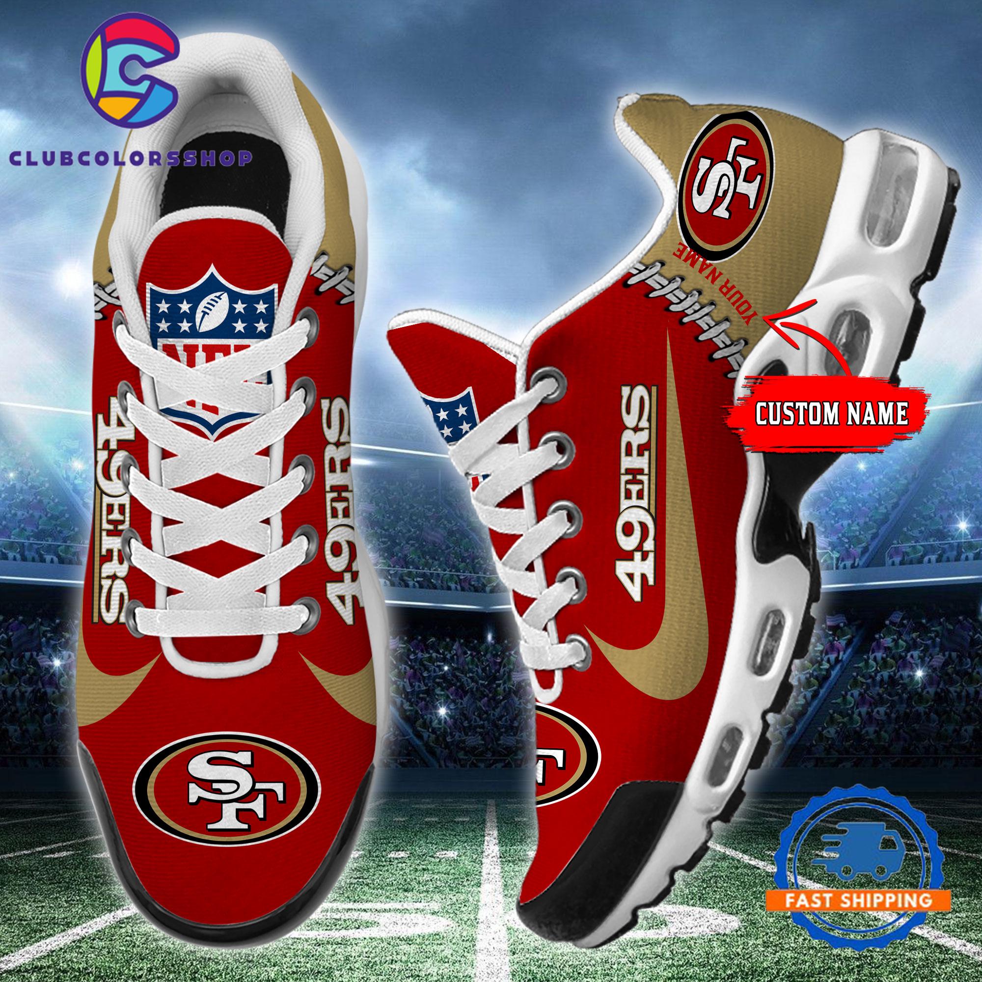 NFL San Francisco 49ers Custom Name Air Max Plus Shoes, Football Team TN Shoes Design