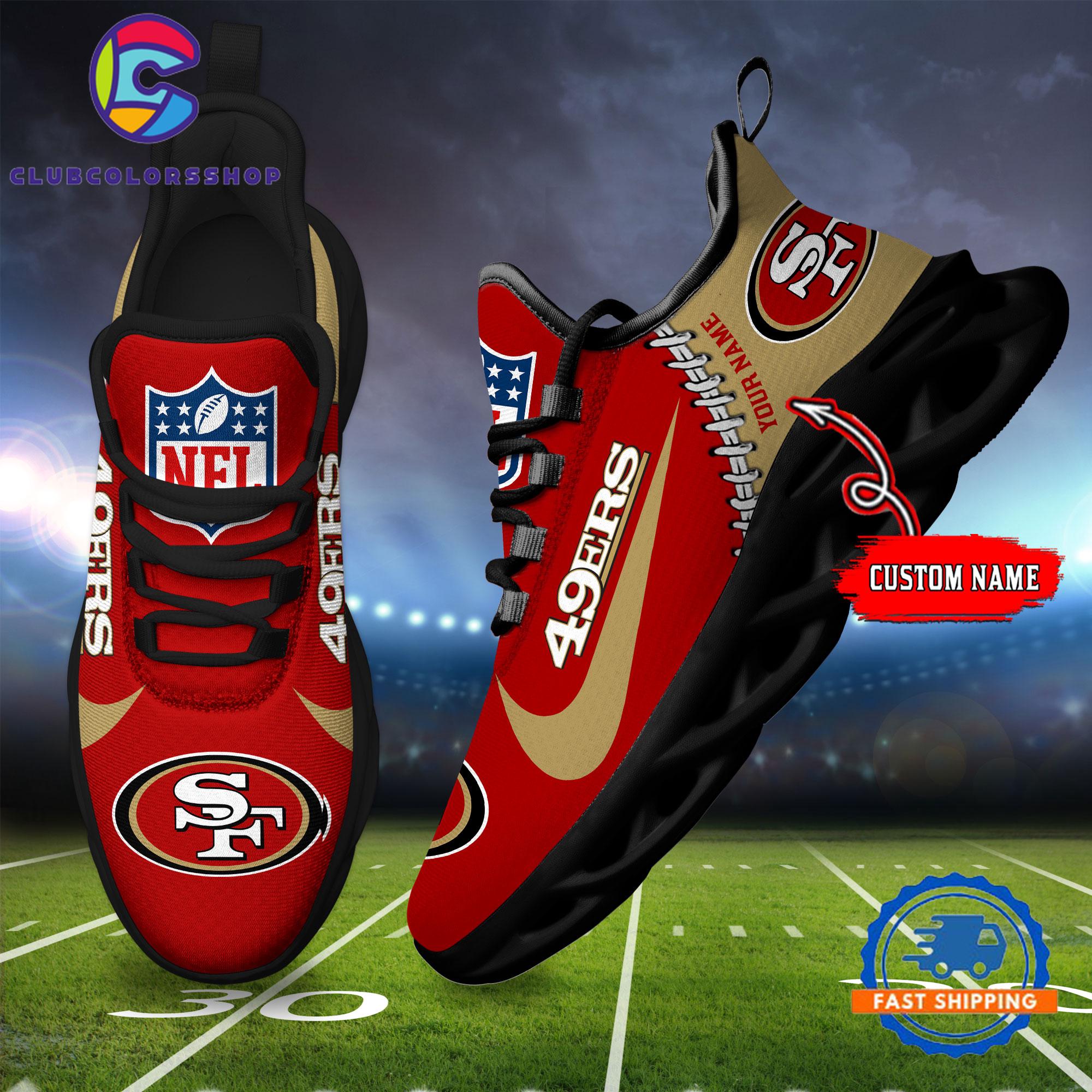 NFL San Francisco 49ers Football Team Custom Name Max Soul Shoes