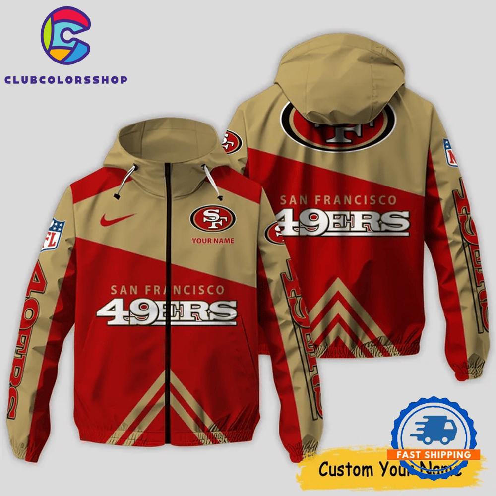 NFL San Francisco 49ers Windbreaker Outdoor Jacket, Football Outdoor Jacket Design