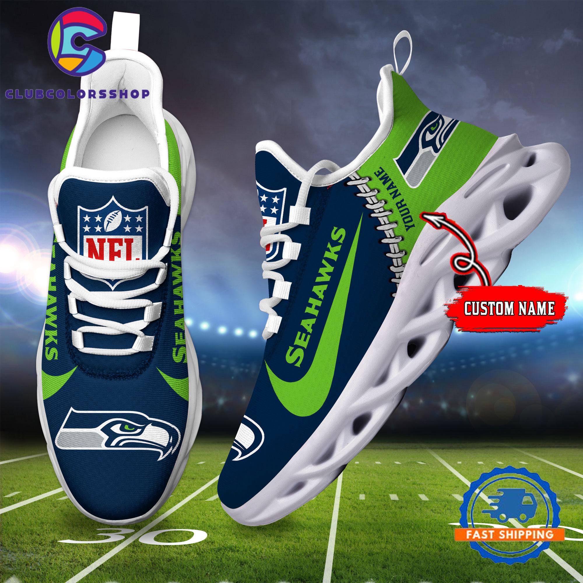 NFL Seattle Seahawks Football Team Custom Name Max Soul Shoes NFL Seattle Seahawks Football Team Custom Name Max Soul Shoes