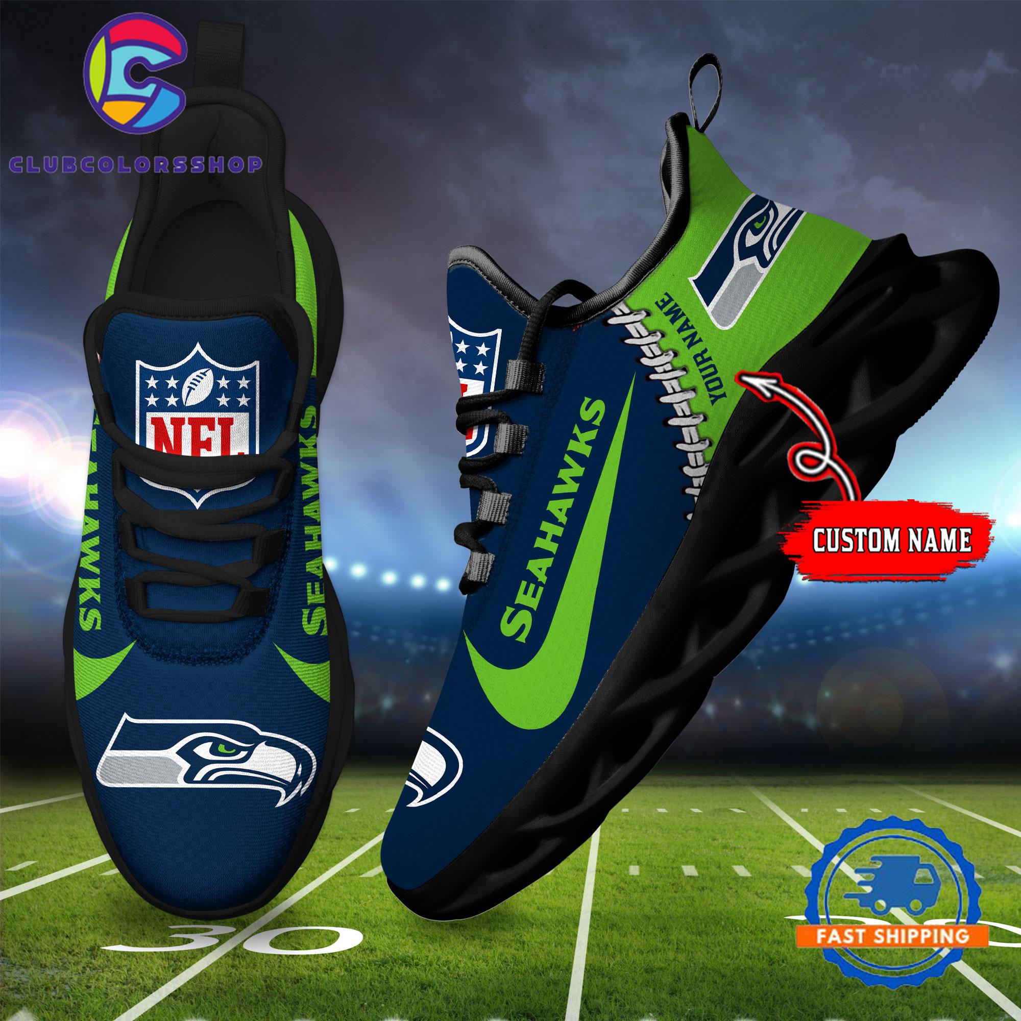 NFL Seattle Seahawks Football Team Custom Name Max Soul Shoes