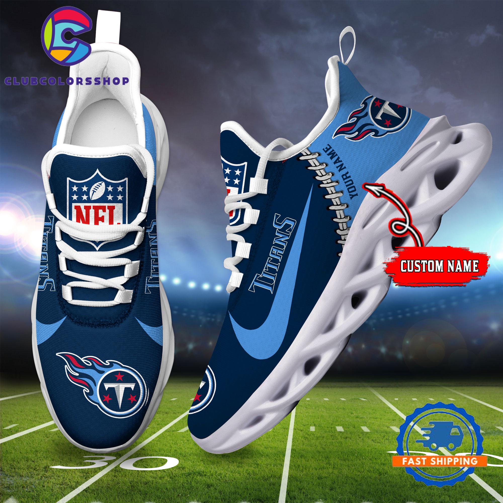 NFL Tennessee Titans Football Team Custom Name Max Soul Shoes NFL Tennessee Titans Football Team Custom Name Max Soul Shoes