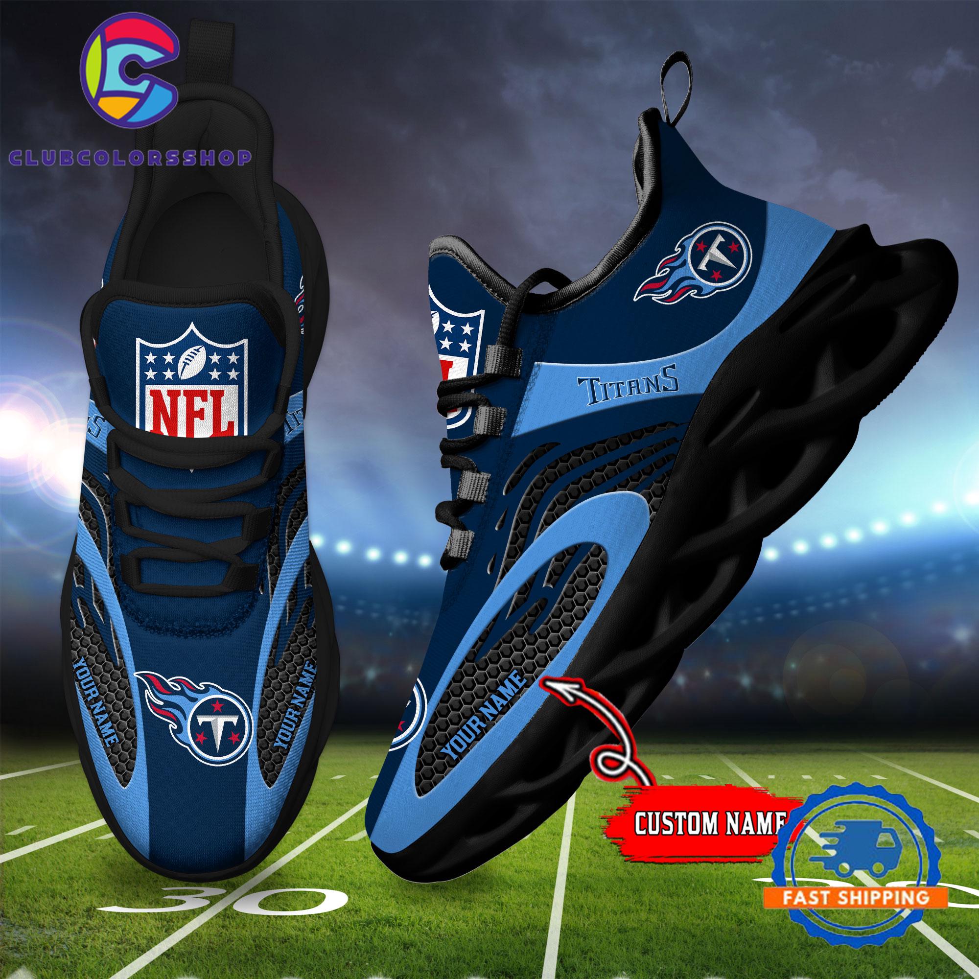 NFL Tennessee Titans Max Soul Shoes, Football Team Design Sneaker