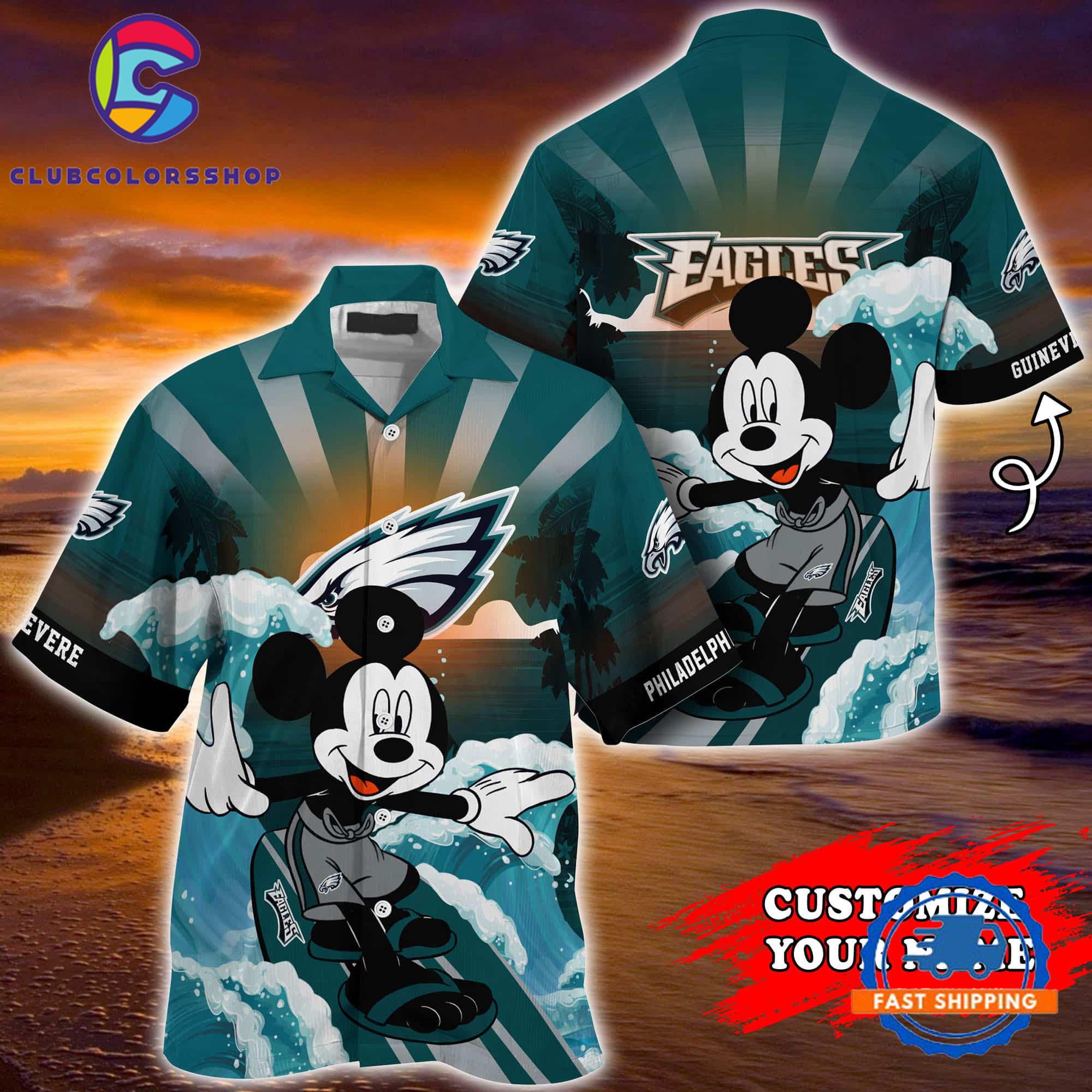 Philadelphia Eagles Special Mickey Mouse Movies Design Summer Hawaiian Shirt, NFL Aloha Shirt