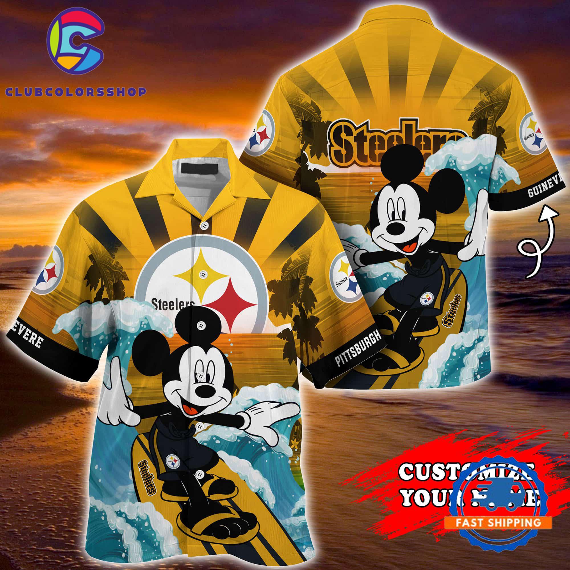 Pittsburgh Steelers Special Mickey Mouse Movies Design Summer Hawaiian Shirt, NFL Aloha Shirt