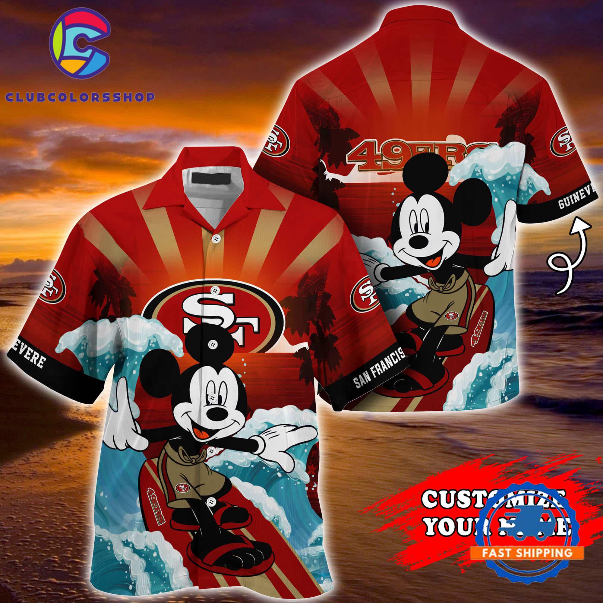 San Francisco 49ers Special Mickey Mouse Movies Design Summer Hawaiian Shirt, NFL Aloha Shirt