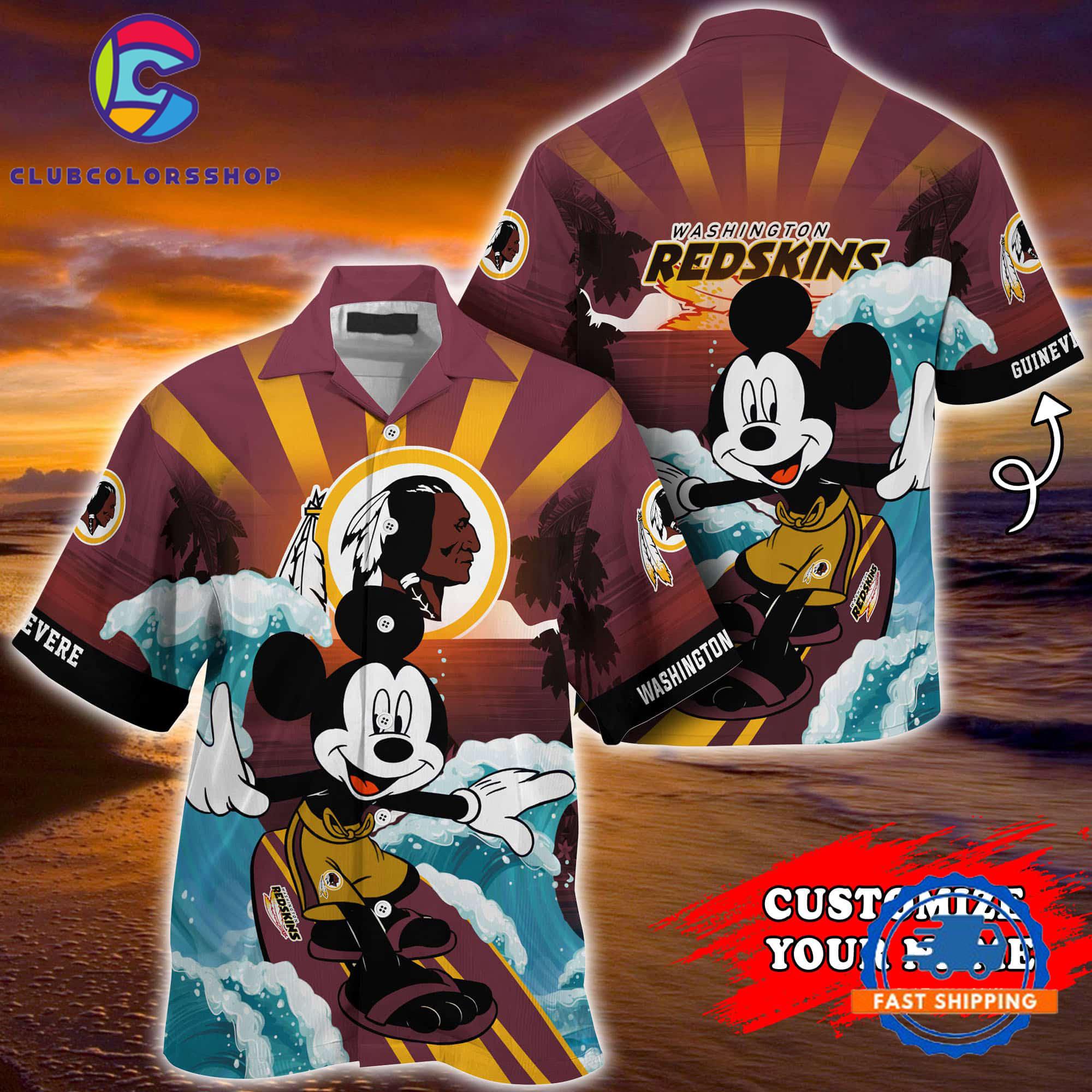 Washington Redskins Special Mickey Mouse Movies Design Summer Hawaiian Shirt, NFL Aloha Shirt
